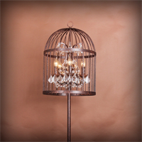 Лампа настольная лофт клетка Steampunk Birdcage Pendant Table
